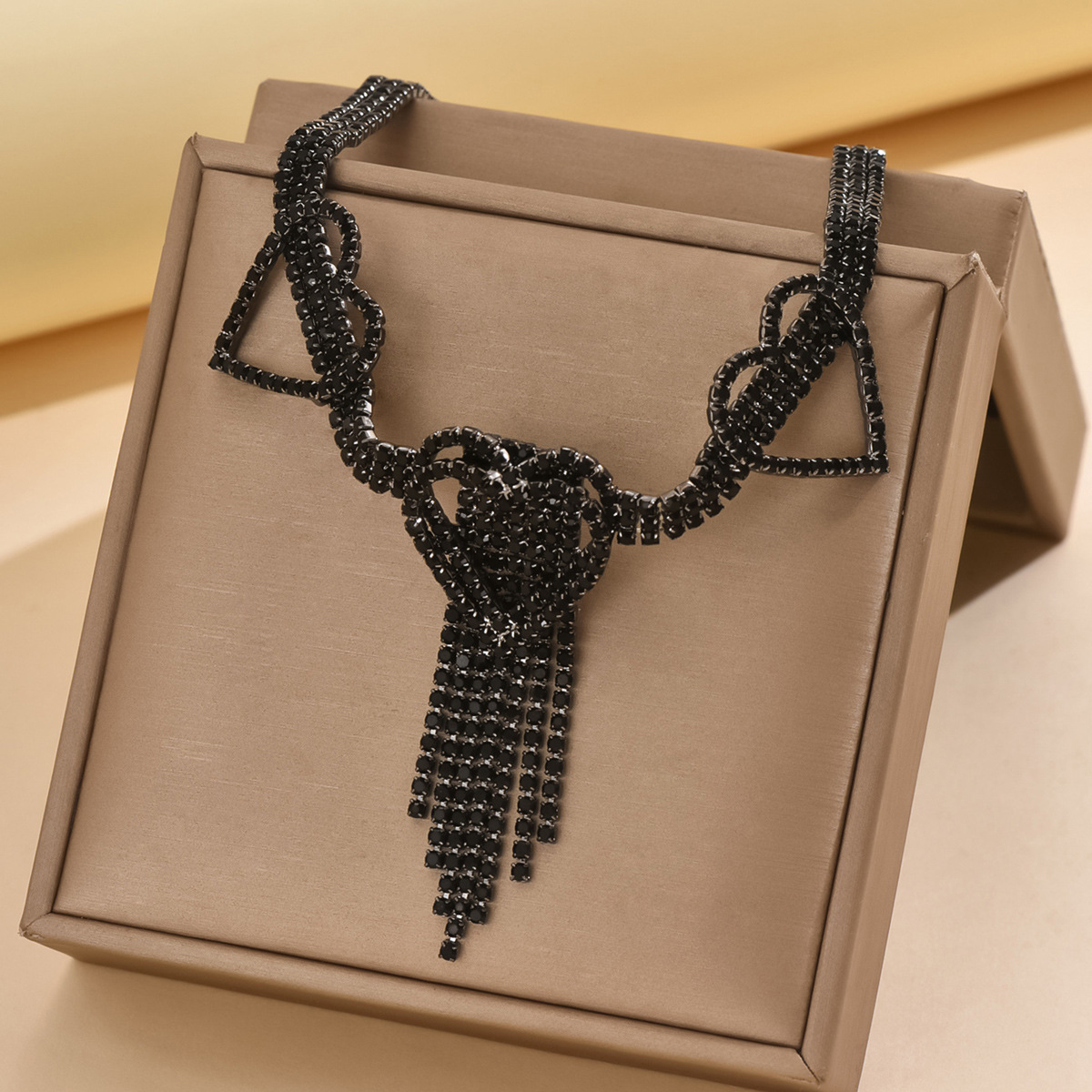 Womens Crystal Tassel Anklet With Rhinestone Dangle Charm Design